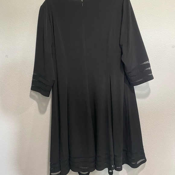 Jessica Howard Mesh Trim Black Dress 16W - Picture 10 of 11